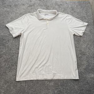 Nike Golf Polo Shirt Mens 2XL White Dri-Fit Tour Performance Moisture Wicking